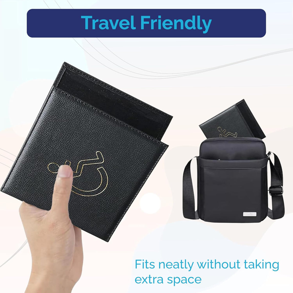 Disabled Badge Holder Wallet | PU Soft Leather Badge & Timer Parking Permit Cover, Blue Badge Holder Wallet for Car, Disability Parking Badge Cover Holder