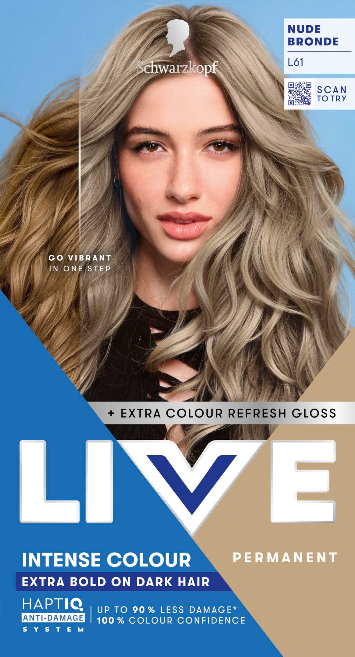 Schwarzkopf LIVE Intense Colour Hair Dye, 099 Deep Black