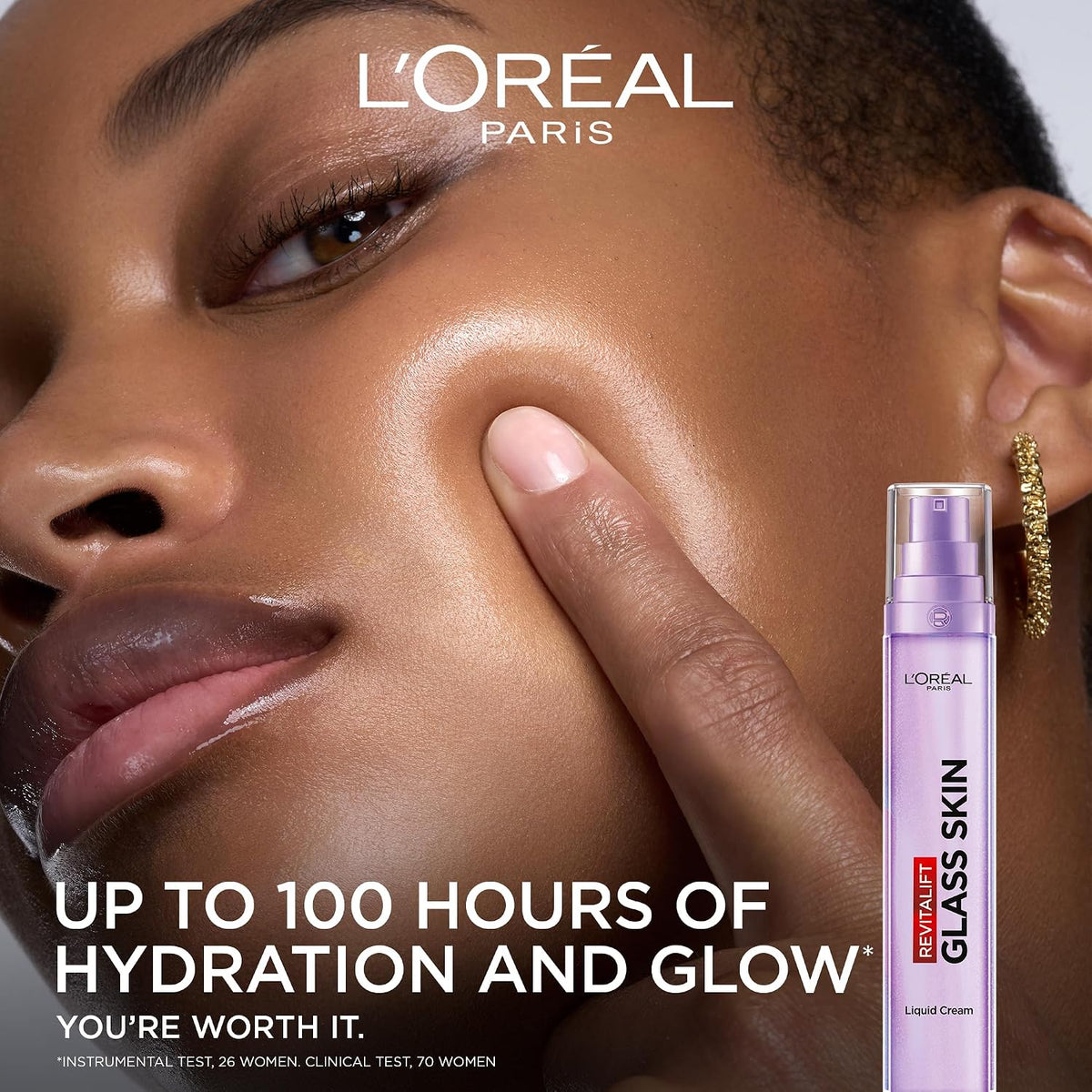 L'Oreal Paris Glass Skin Moisturiser, Revitalift Filler Liquid Cream 50ml