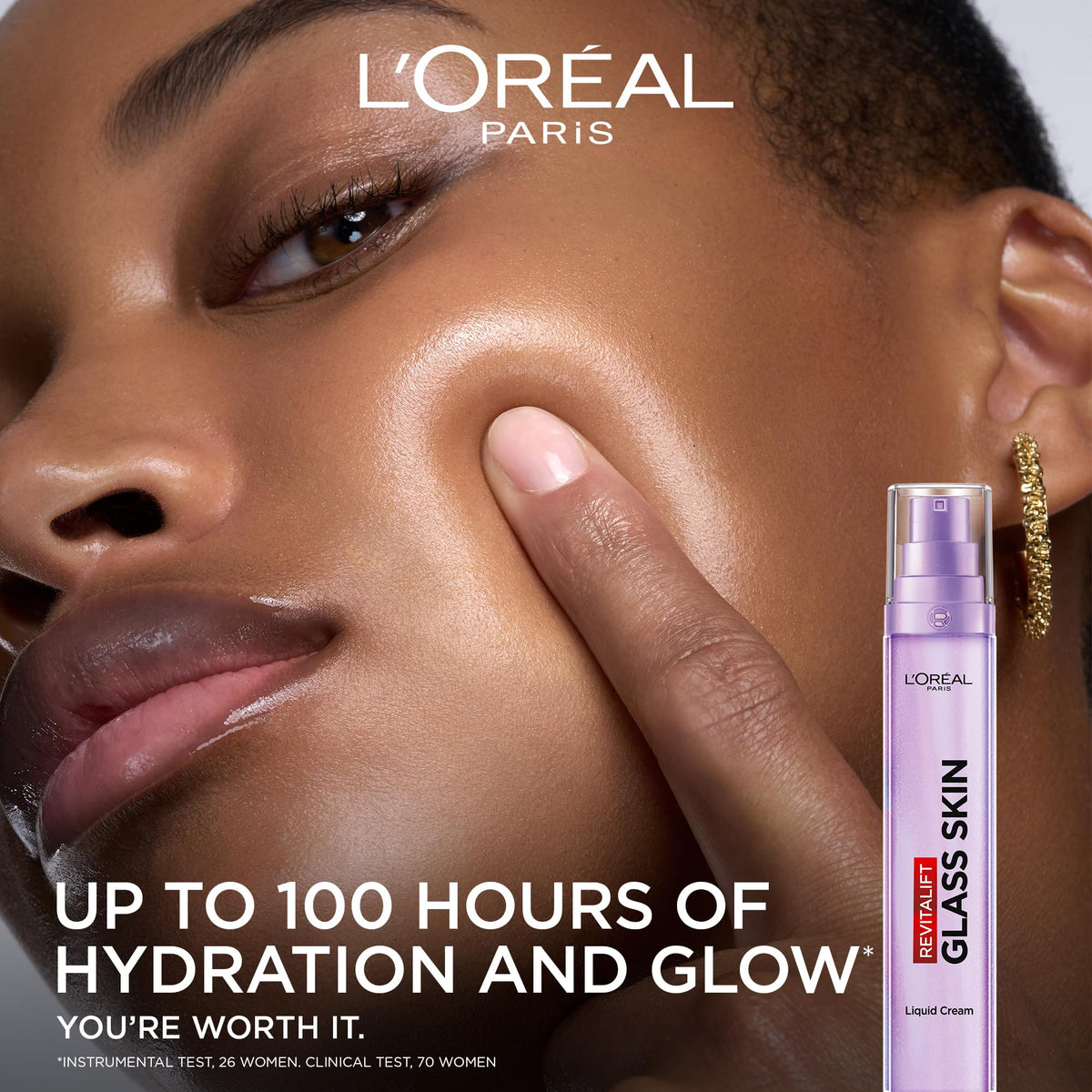 L'Oreal Paris Glass Skin Moisturiser, Revitalift Filler Liquid Cream 50ml