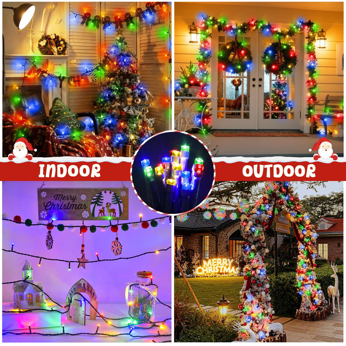 Gcstnn Battery Fairy Lights, 3M/9.8Ft 30LED Battery Powered Fairy Lights Indoor Outdoor with 6h Timer Waterproof String Lights On Green Cable,for Bedroom Christmas Tree Decorations,Garden-Cool White