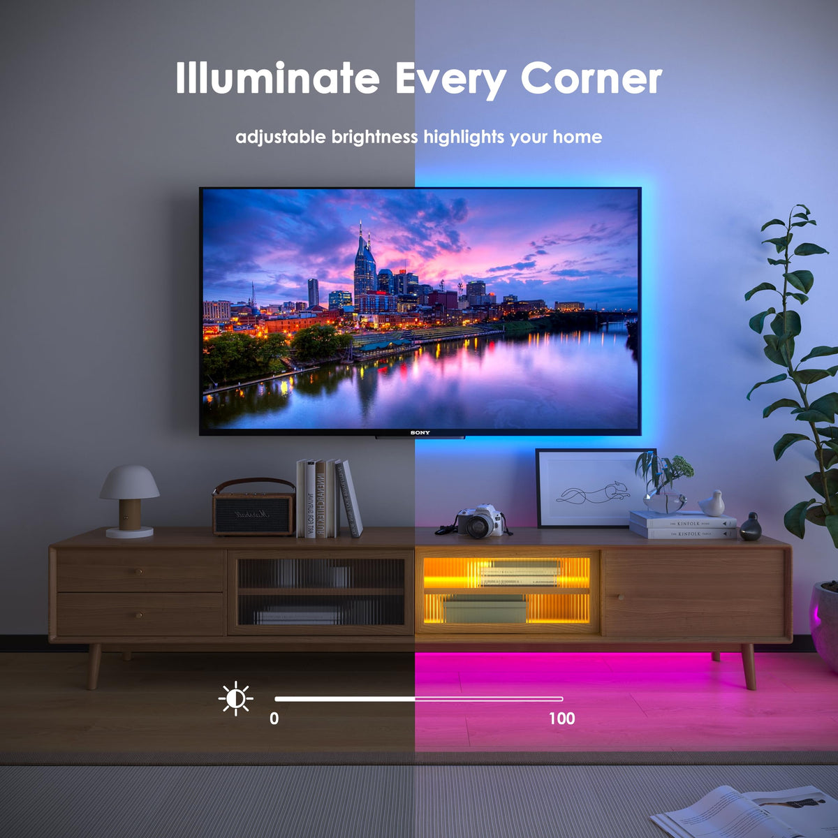 HOVVIDA LED Strip Lights 10M, 1x10M, 30 LEDs/Meter, 24V RGB LED Strip Light, 300 LEDs, APP and Remote Control, Music Mode, Timer Mode, LED for Bedroom, Living Room, Kitchen, Party