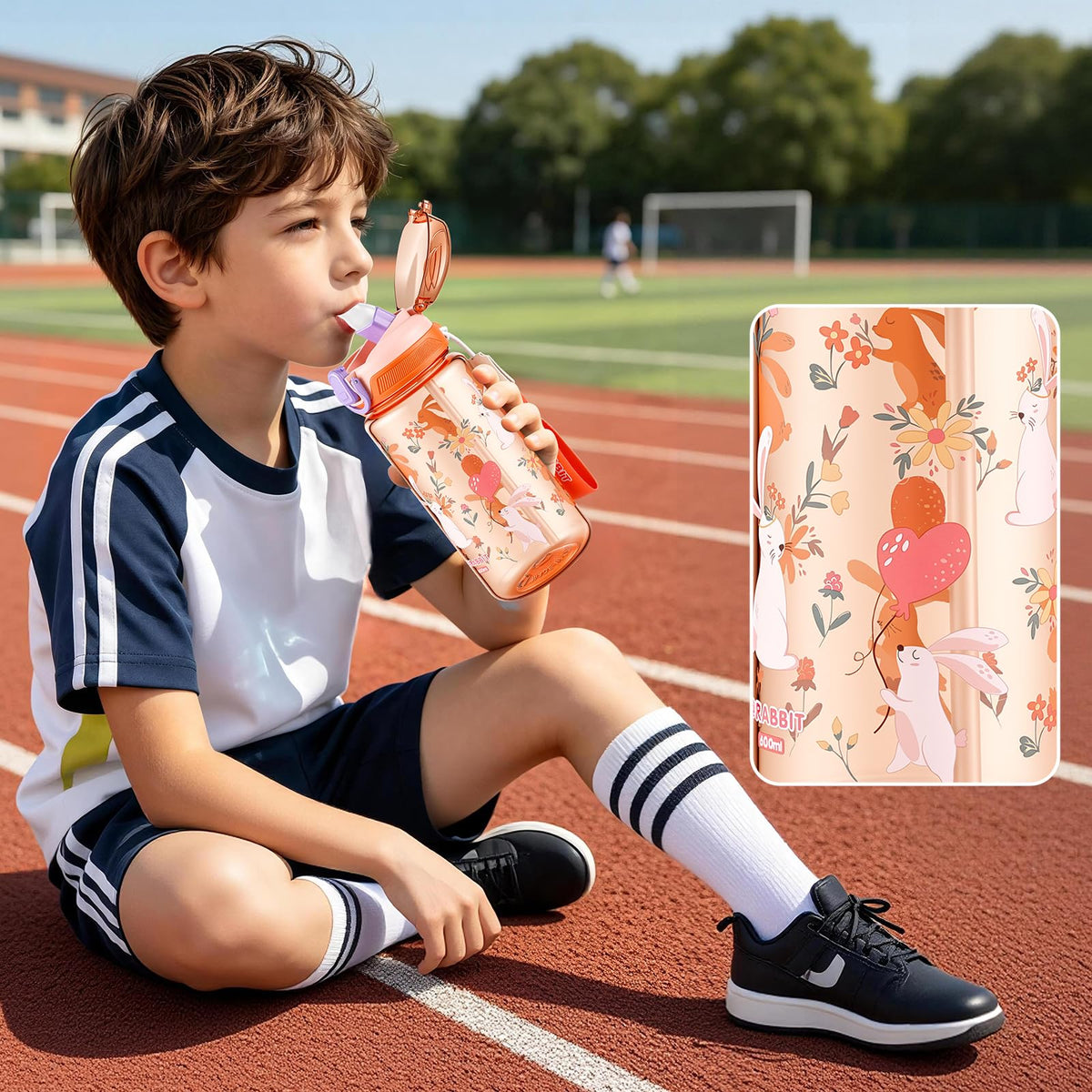 SEASEVEN Flat Water Bottle 750ML for Gym,School Office(Flat Pink)
