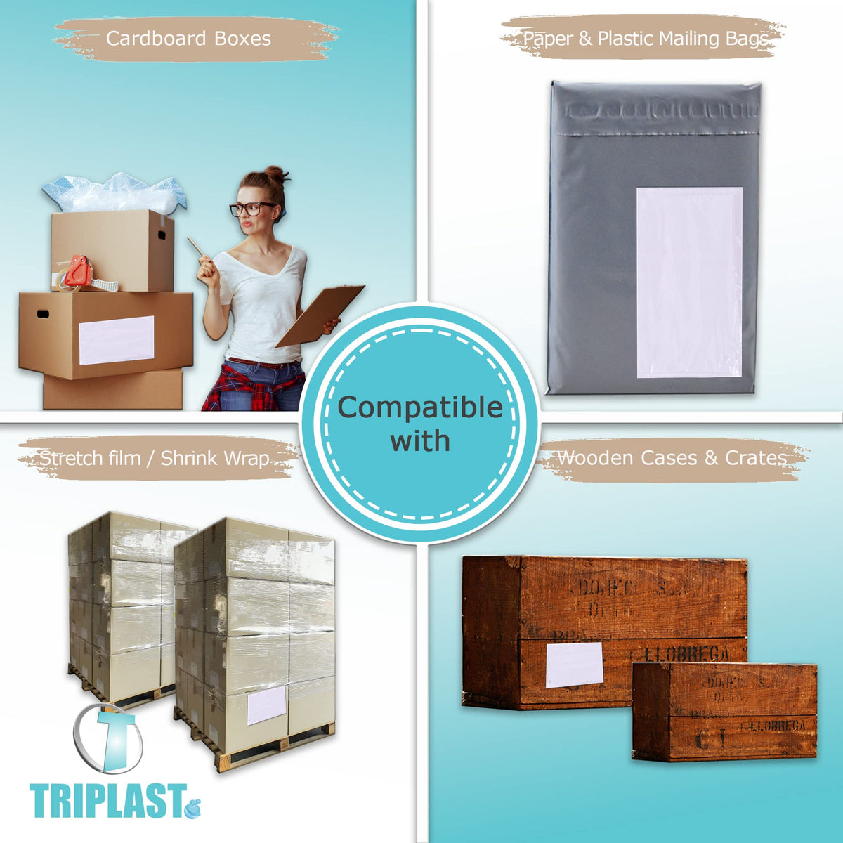 Triplast 1000 x A7 Plain Document Enclosed Wallet (95 x 125 mm) | Peel & Seal Clear Plastic Envelopes/Sleeves/Pockets/Wallets | Attach Invoices, Packing Lists & Delivery Notes to Parcels