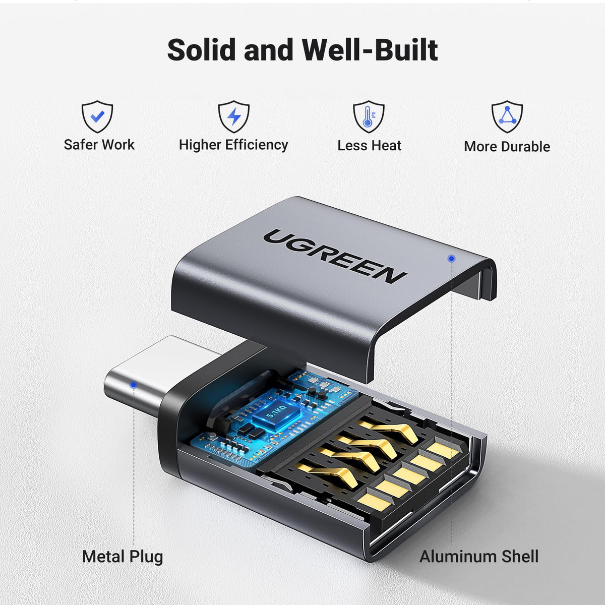 UGREEN USB to USB C Adapter 10Gbps for iPhone, iPad, MacBook, Galaxy 4 Pack