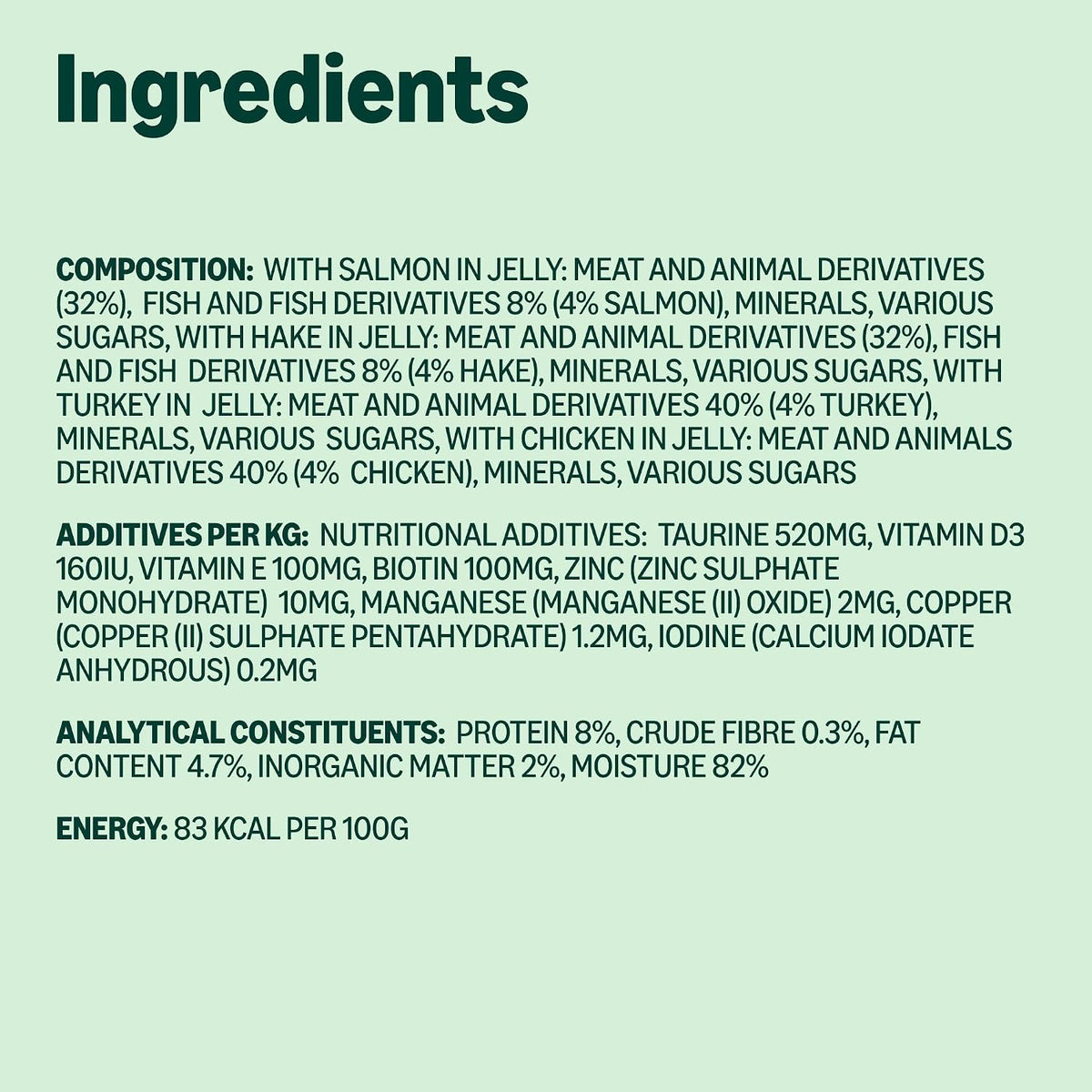 by Amazon Grain-Free Complete Wet Food for Adult Cats, Mixed Selection In Jelly, 4.8 kg (48 pouches of 100g)