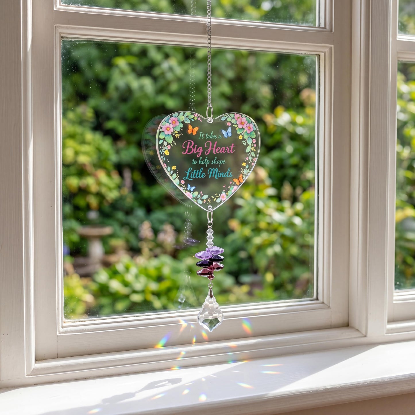 Teacher Gifts for Women Thank You Teachers Crystal Suncatcher Ornaments Teachers Day Graduation Retirement Christmas Birthday Appreciation Gift (Thanks)