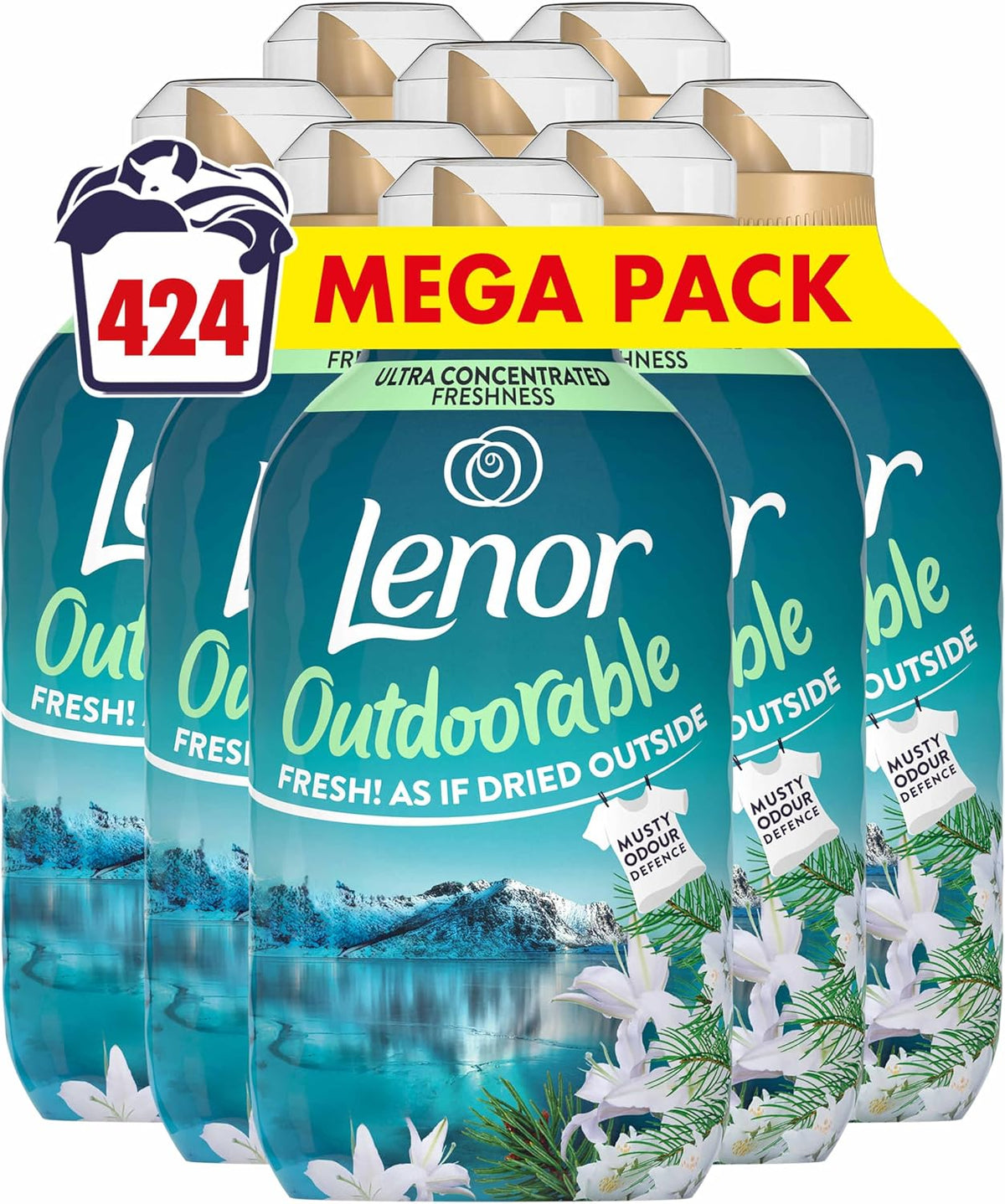 Lenor Outdoorable Fabric Conditioner 424 Washes (8x53), 8x742ml, Northern Solstice - Ultra Concentrated Freshness