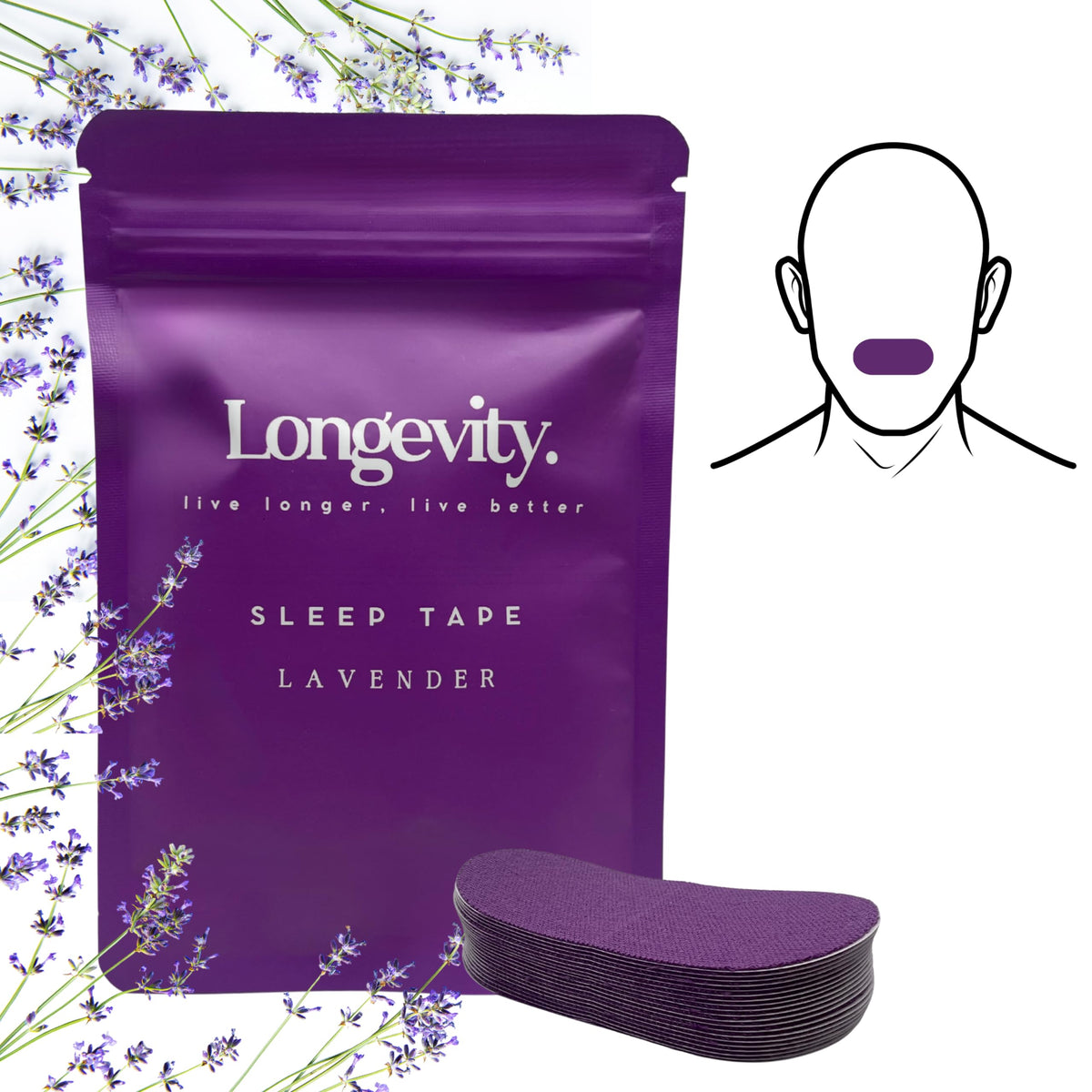 Longevity Sleep Tape, 30 Strips (Beige)