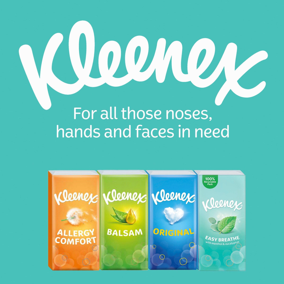 Kleenex Balsam Travel Tissues - Multipack 8 Tissue Packs