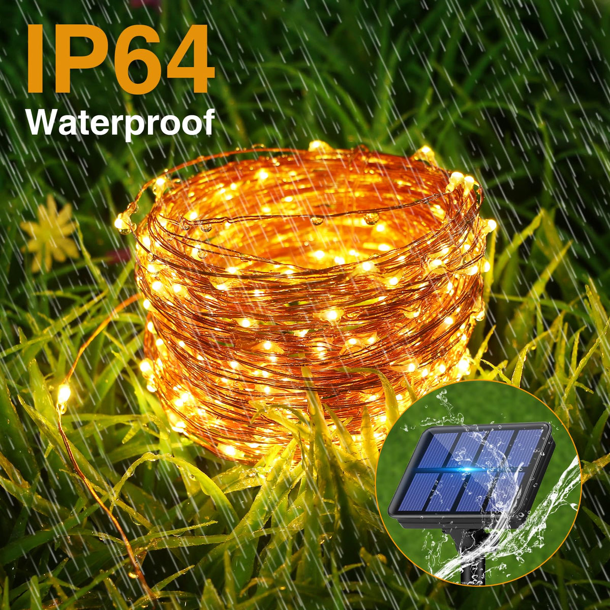 litogo 120 LED Solar String Lights Outdoor, 12M/40Ft 8 Modes Solars Garden Lights Waterproof Copper Wire Decorative Solar Fairy Lights for Patio, Gate, Yard, Trees, BBQ, Wedding, Party