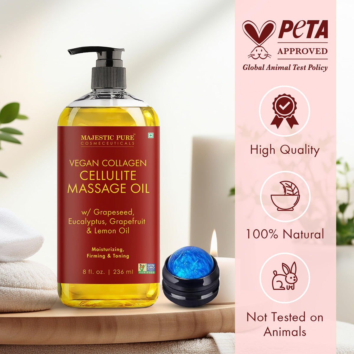 Majestic Pure Vitamin E Oil 100% Pure and Natural Oil - 236 ml