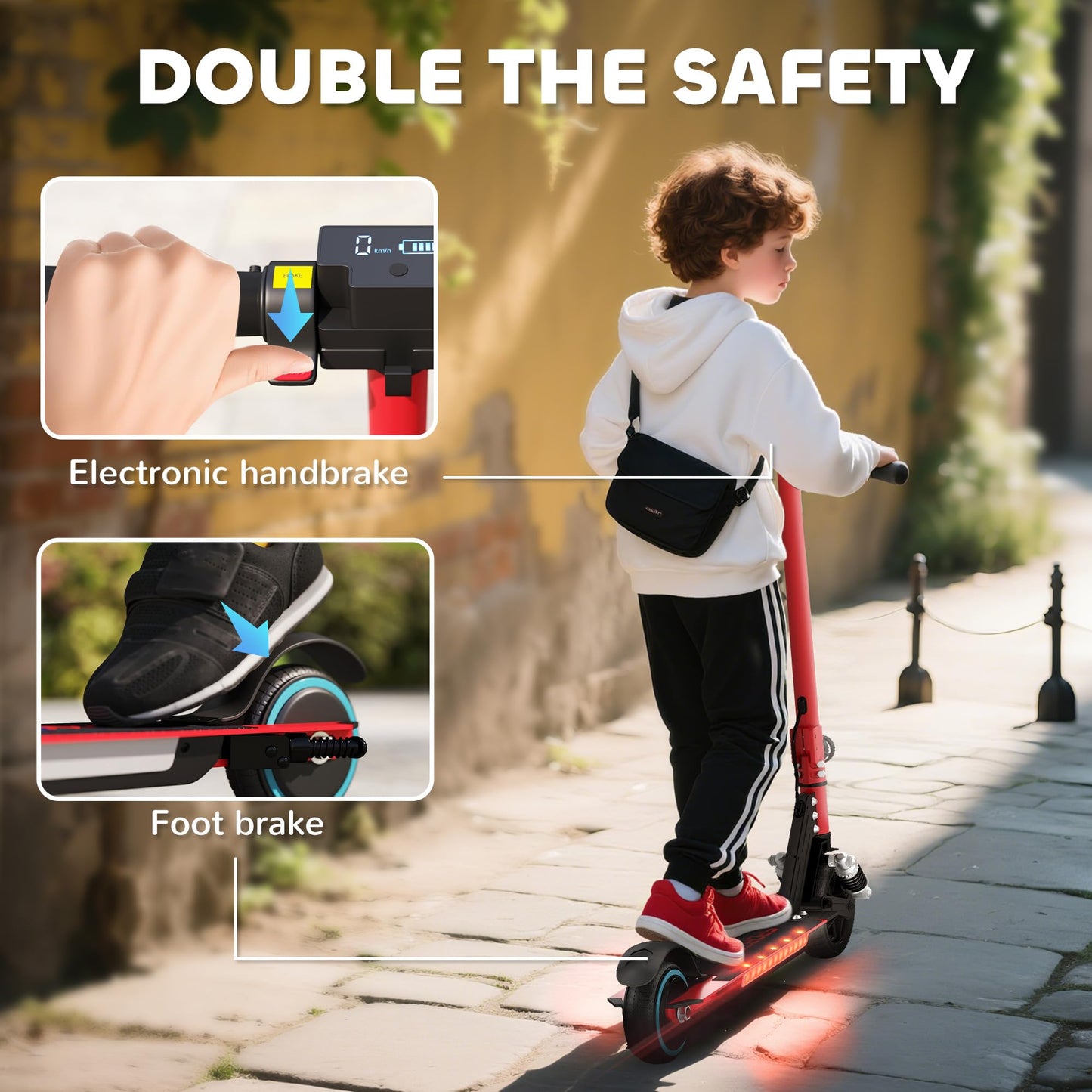 SPORTNOW Kids Electric Scooter — 150W, 14 km/h, 6 km Range, Foldable | CE Certified
