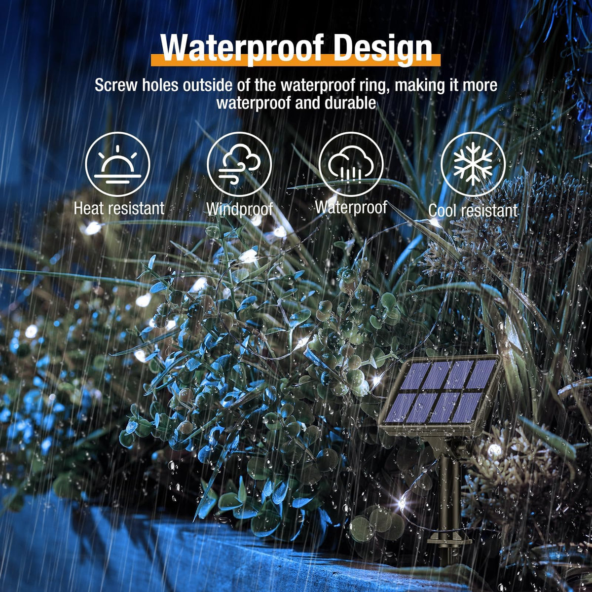 btfarm 2 Pack Solar String Lights Outdoor Garden, 15M/50FT 150 LED