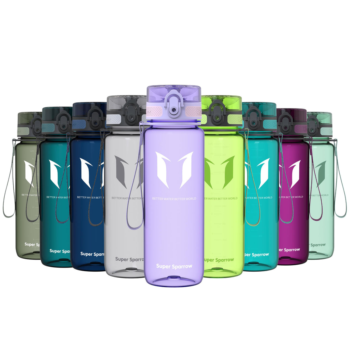 Sparrow Water Bottle 500ml/750ml/1L BPA-Free Tritan Drinks Bottle One-Click