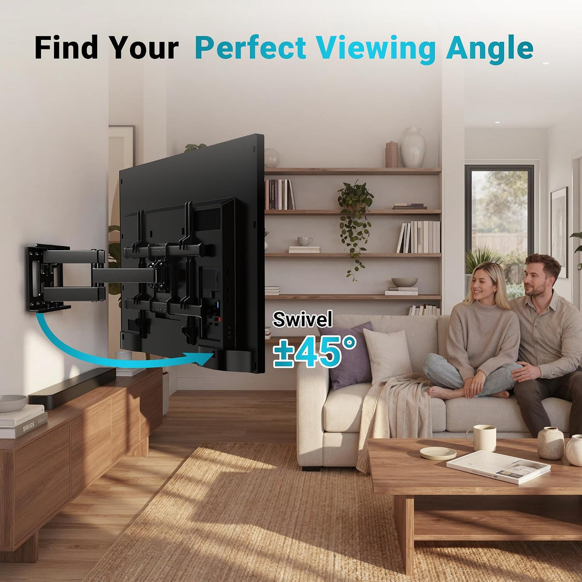 BONTEC TV Wall Bracket for 32-85 Inch TVs, Full Motion TV Wall Mount, 60 kg