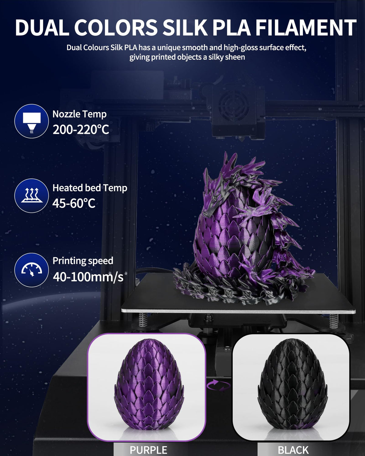 LANDU Filament Dryer 3D Printer Filament Dry Box,2 Spools Double Fast Heating Upgraded Filament Dehydrator Keeping Filaments Dry for 1.75mm/2.85mm One-Key Set for PLA PETG ABS TPU