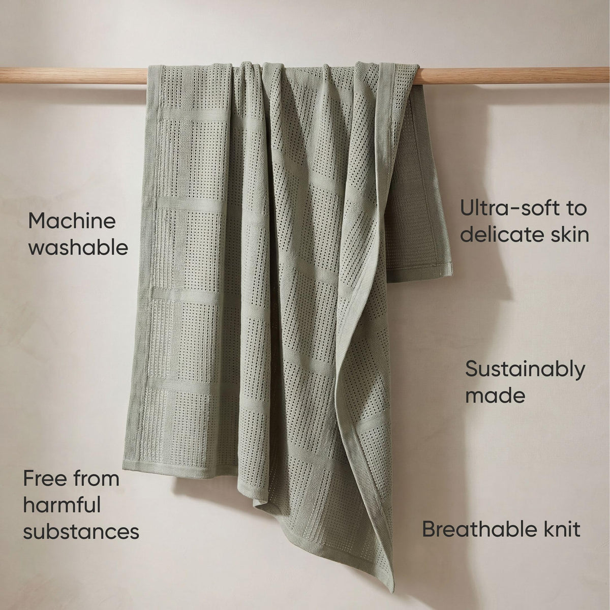 Bloomsbury Mill - Cellular Blankets Baby - 100% Organic Cotton - 2 Pack - Cloud - White - Newborn Essentials - Soft Breathable Baby Blankets for Pram, Cot, Moses Basket - 75x95cm