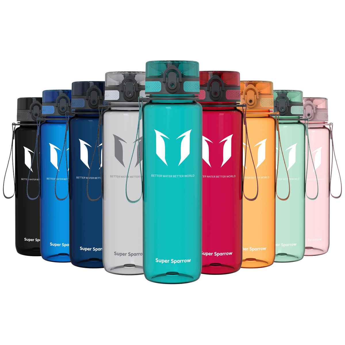 Sparrow Water Bottle 500ml/750ml/1L BPA-Free Tritan Drinks Bottle One-Click