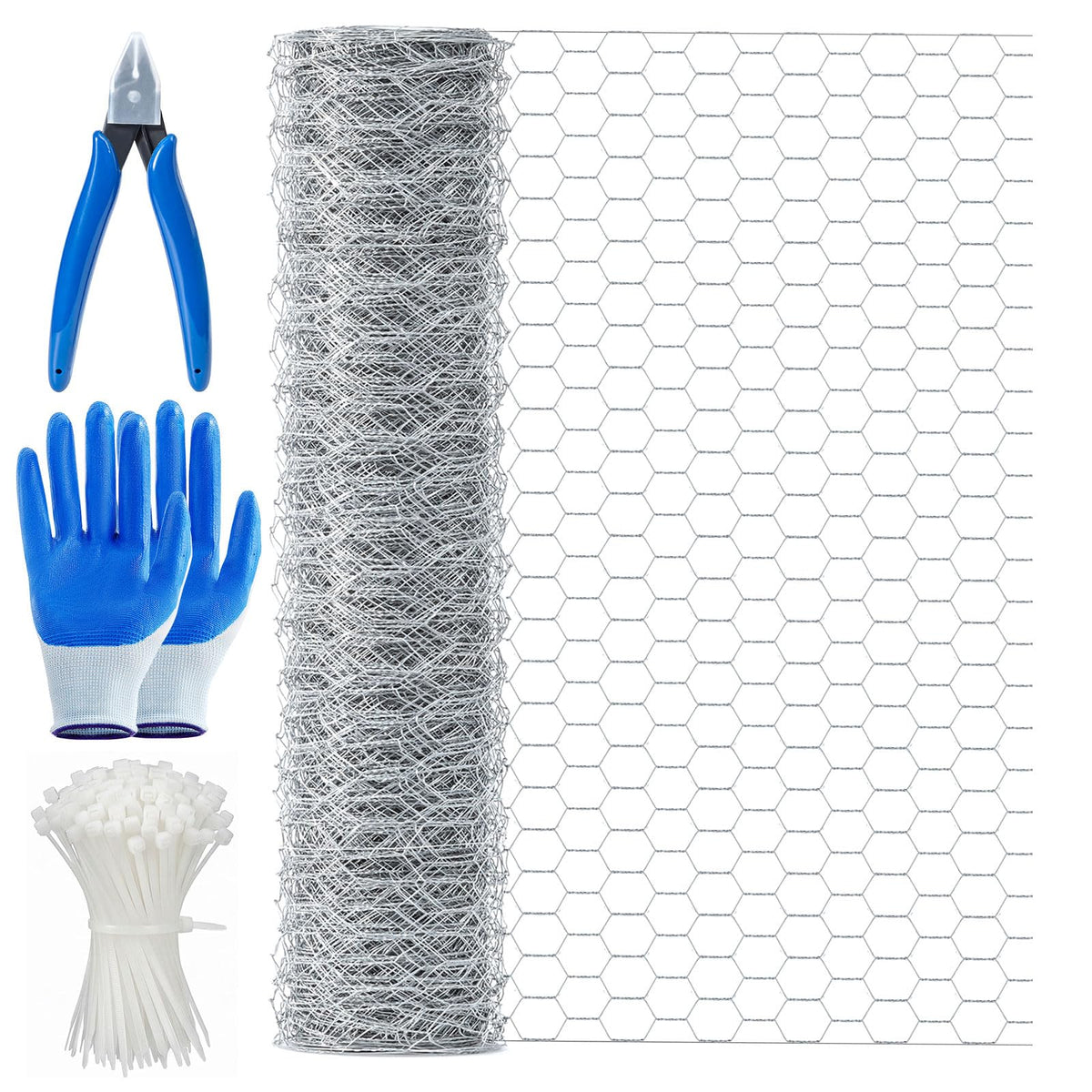 Chicken Wire, Chicken Wire Mesh Roll 35cm x 1m, Anti-Rust Hexagonal Galvanized Chicken Wire Mesh for DIY, Pet Rabbit Chicken Fencing