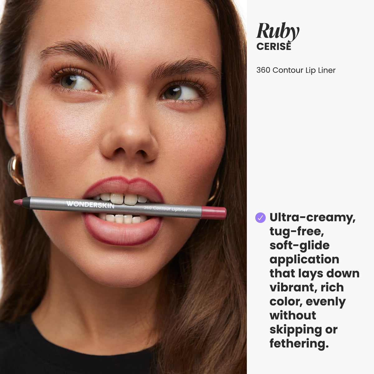 Wonderskin Lip Liner Pencil - 360 Contour Lipliner, Long Lasting, Sharpenable, Waterproof and Transfer-Proof Nude Lip Liner Pencil (Blush)