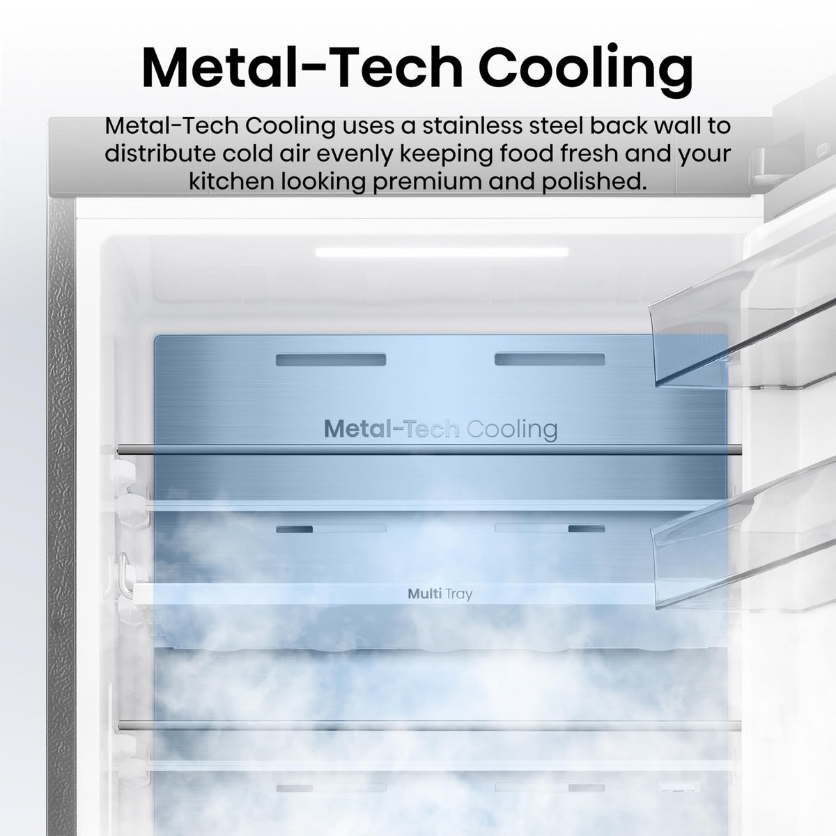Hisense FV298N4ACE Tall Freestanding Freezer 240 Litre Capacity Total No Frost with LED Display 59D x 59.5W x 172H cm - Stainless Steel, Silver
