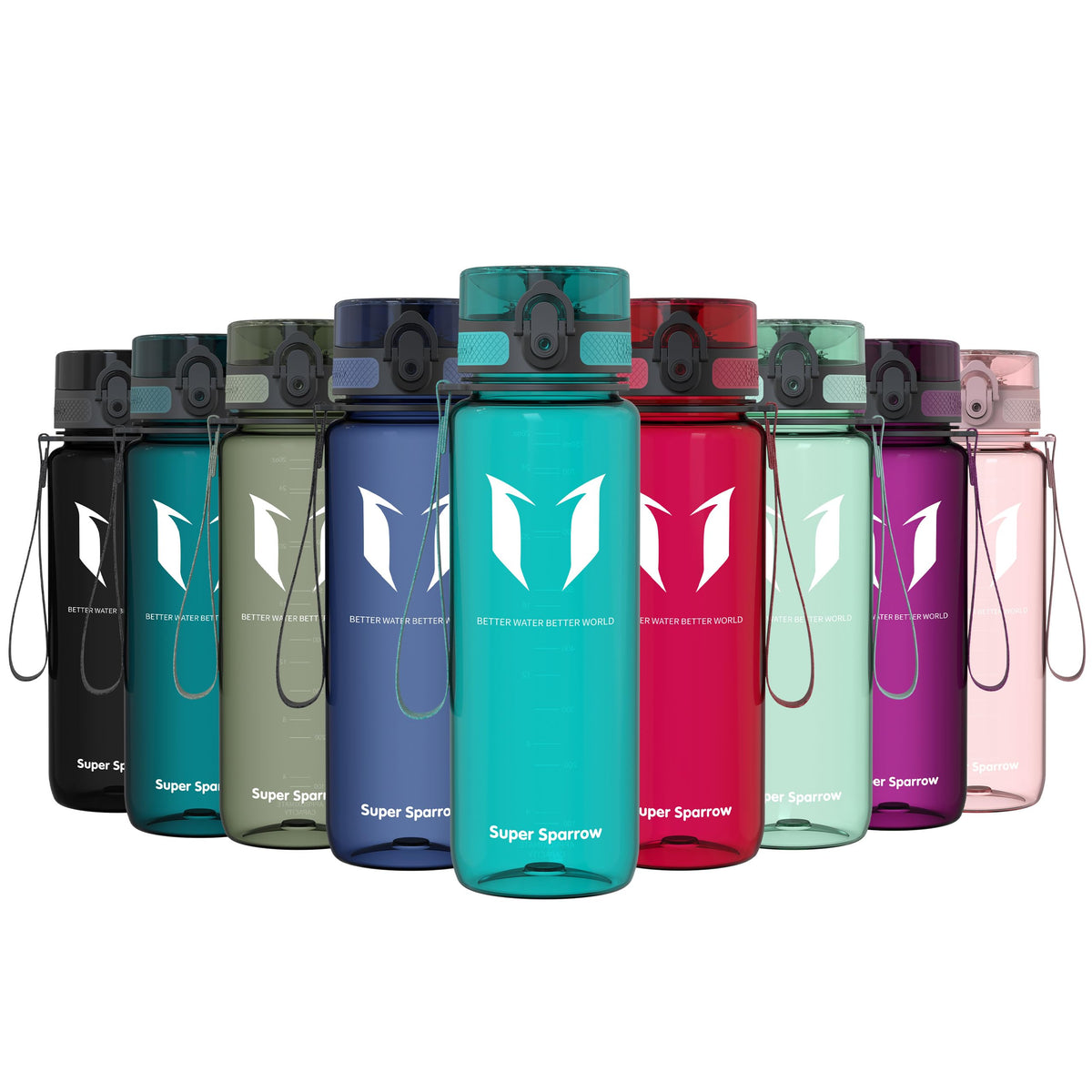 Sparrow Water Bottle 500ml/750ml/1L BPA-Free Tritan Drinks Bottle One-Click