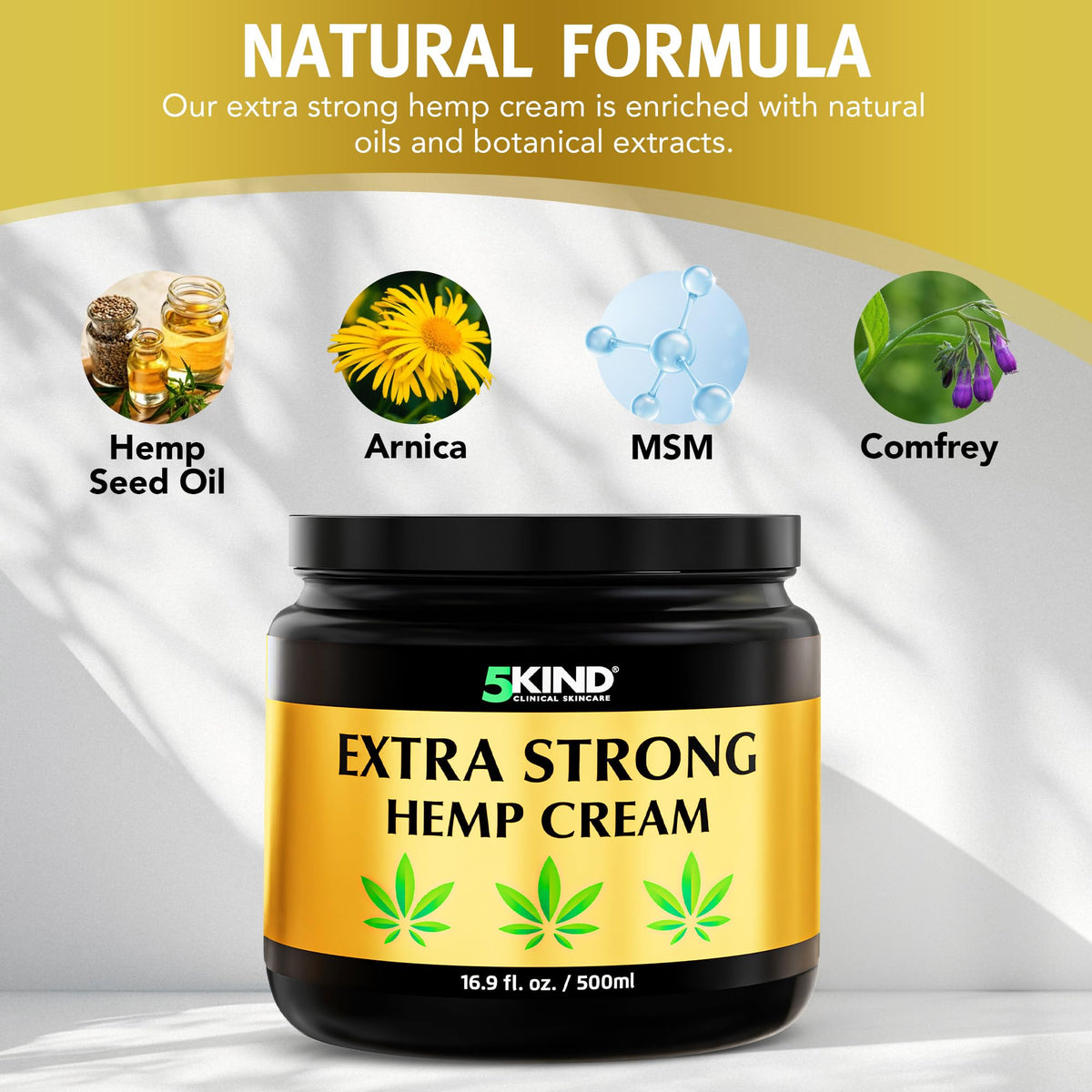 5Kind Extra Strong Hemp Cream 100ml - Hemp and Arnica Cream