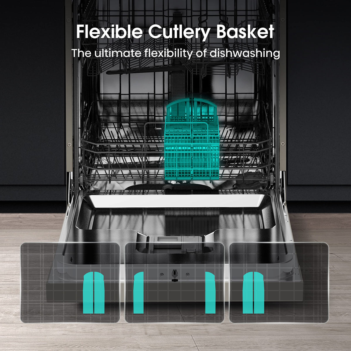 Hisense HS523E15WUK Slimline 10 Places Free Standing Dishwasher White with 30 Minutes Quick Wash [Energy Class E]