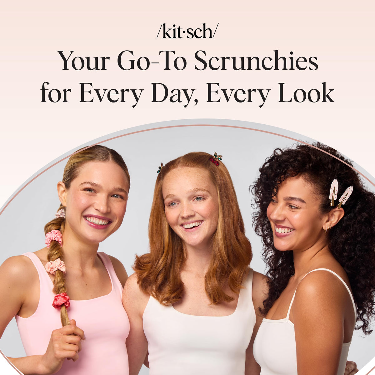 Kitsch Satin Scrunchies for Women 3pcs - Garden Bouquet
