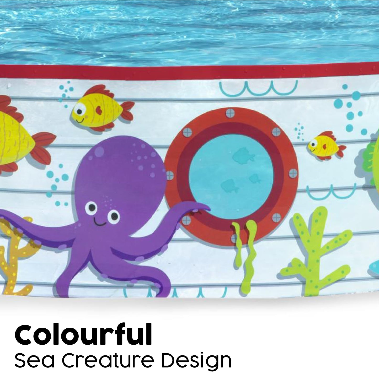 Bestway Sea Creature Kids Paddling Pool — 48 inch Round, 219 Litres | Toddlers & Children