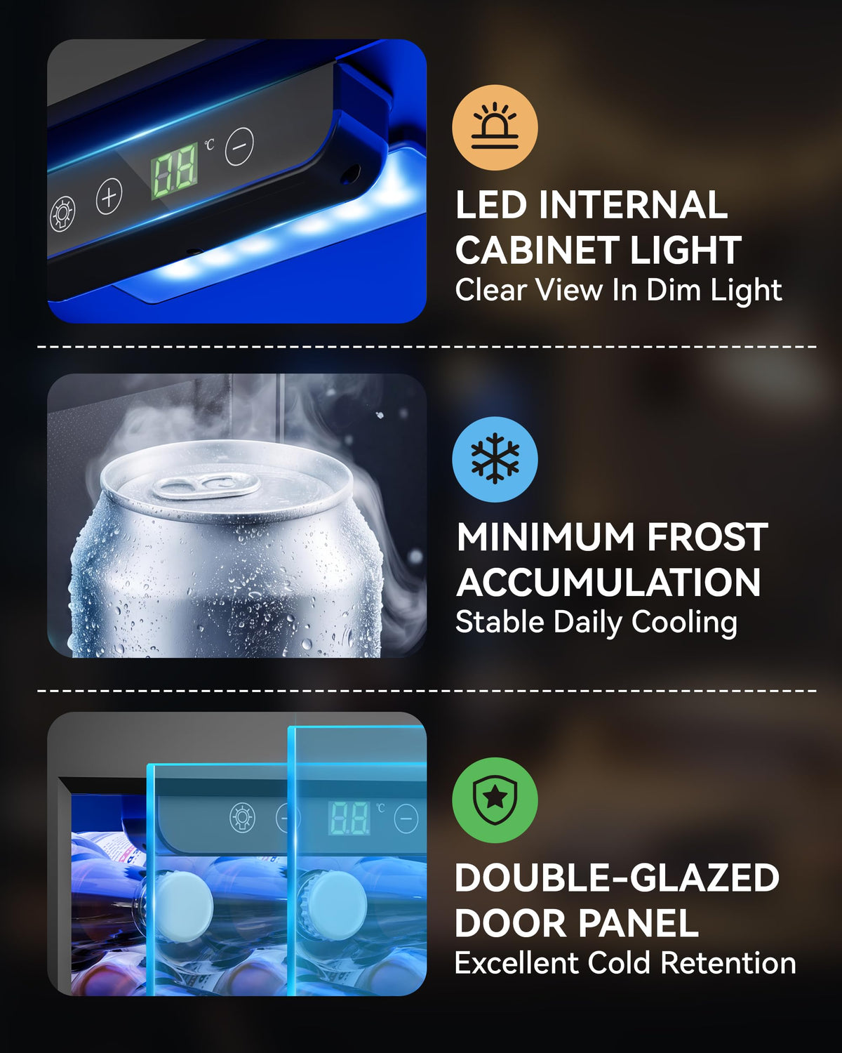 TRIUMPHKEY 86L Beverage Cooler, 4 Shelves, 130 Cans Capacity, Frost-Free