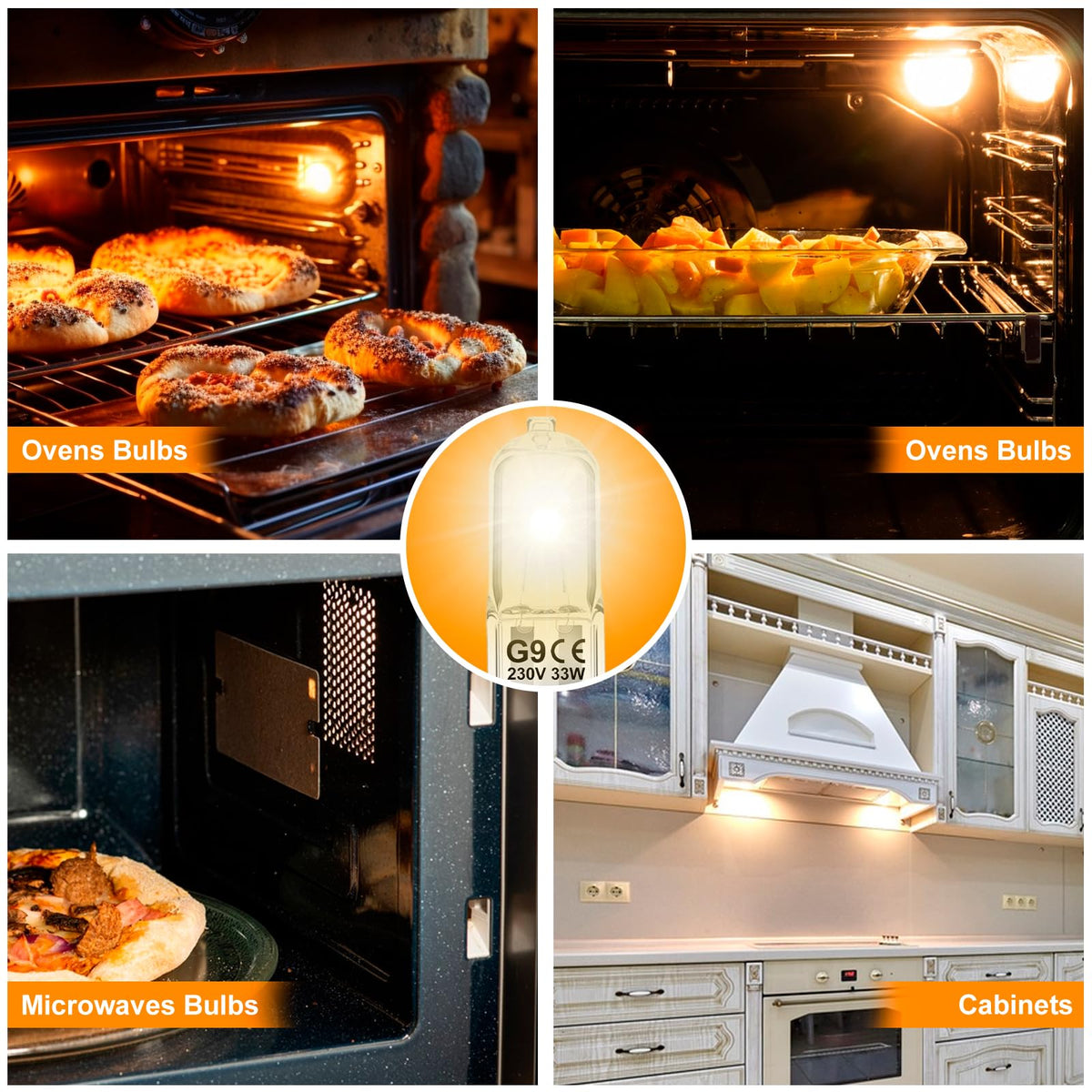 G9 Halogen Light Bulbs, 28W 2700K Warm White 230V Dimmable Capsule Bulbs, Non-Flicker - 12 Pack