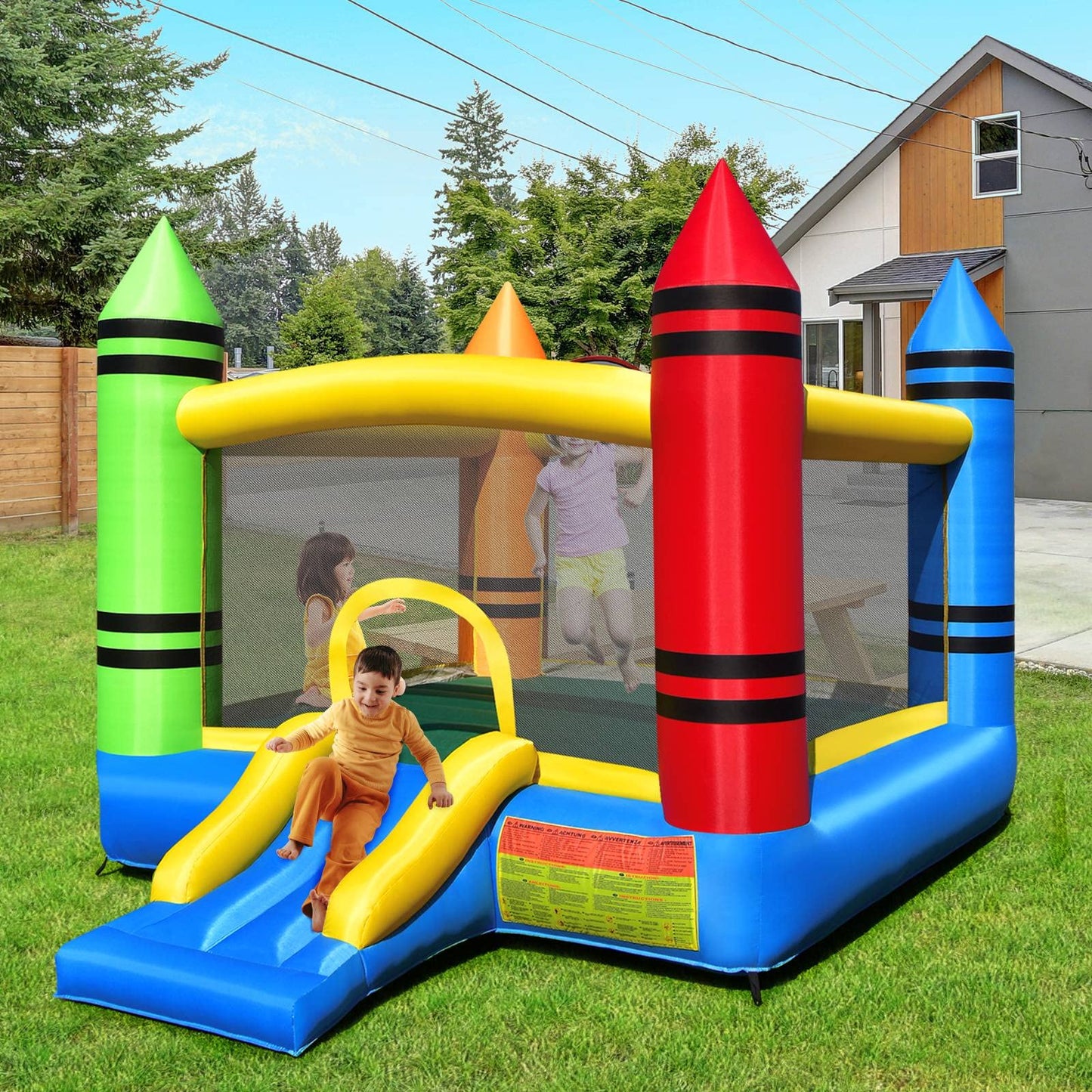 Maxmass Kids Inflatable Bouncy Castle with Slide — 260x205x190cm | Ages 3-10