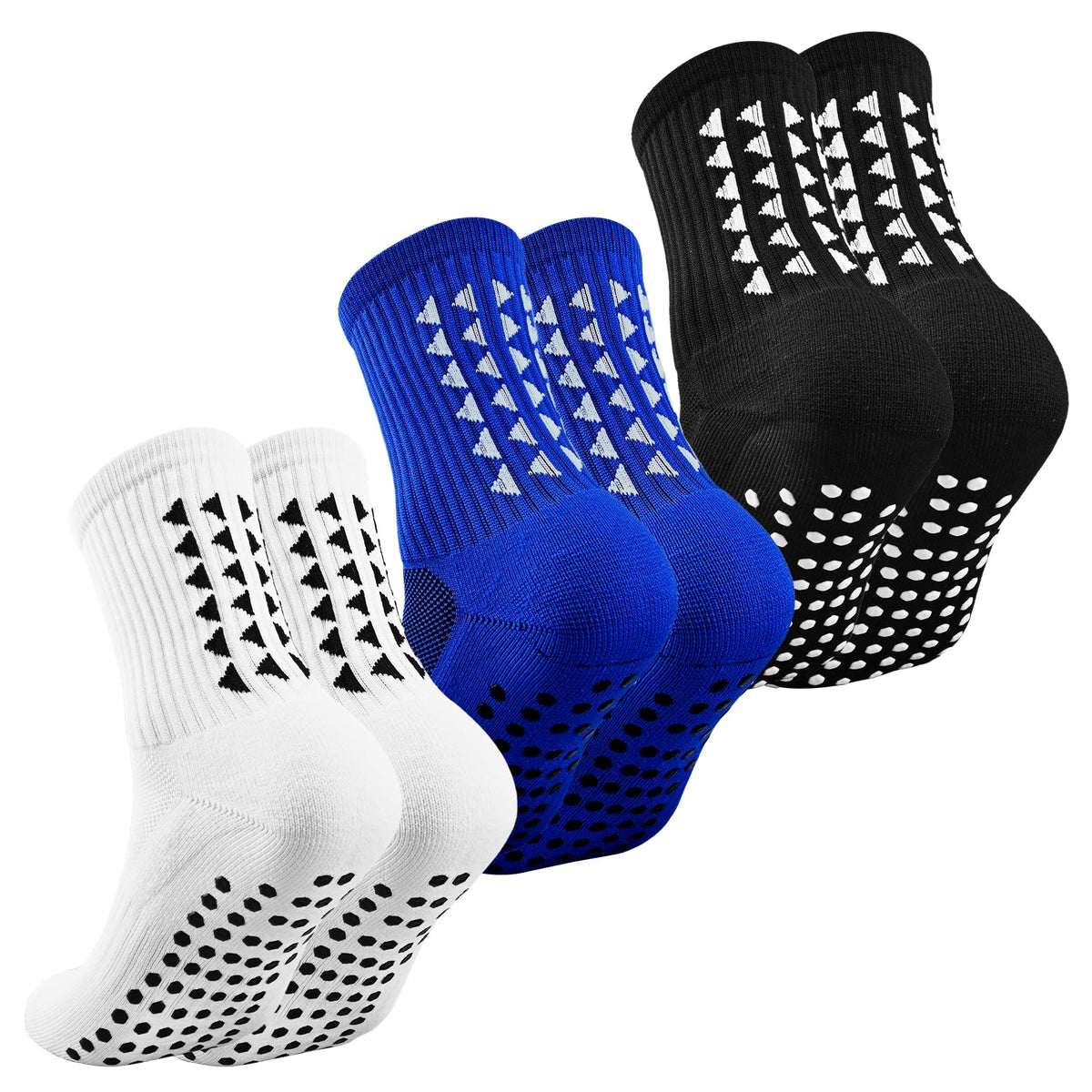 3 Pairs Breathable Kids Grip Socks, Sweat-Absorbent Boys Socks, Grip Socks Football Kids for Running Hockey Football