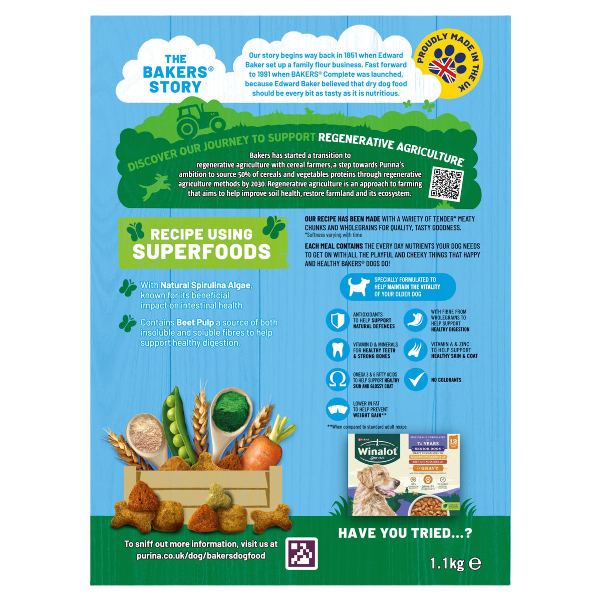 BAKERS Superfoods Small Dog Adult Dry Dog Food Chicken 1.1kg (Pack of 5)