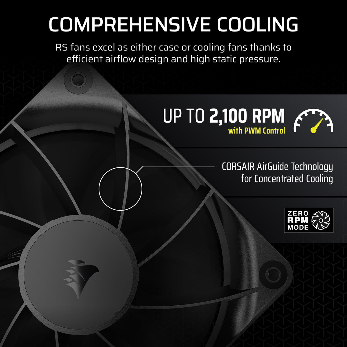 CORSAIR RS120 ARGB 120mm PWM Fans – Daisy-Chain Connection – Low-Noise – Magnetic Dome Bearing – Triple Pack – White