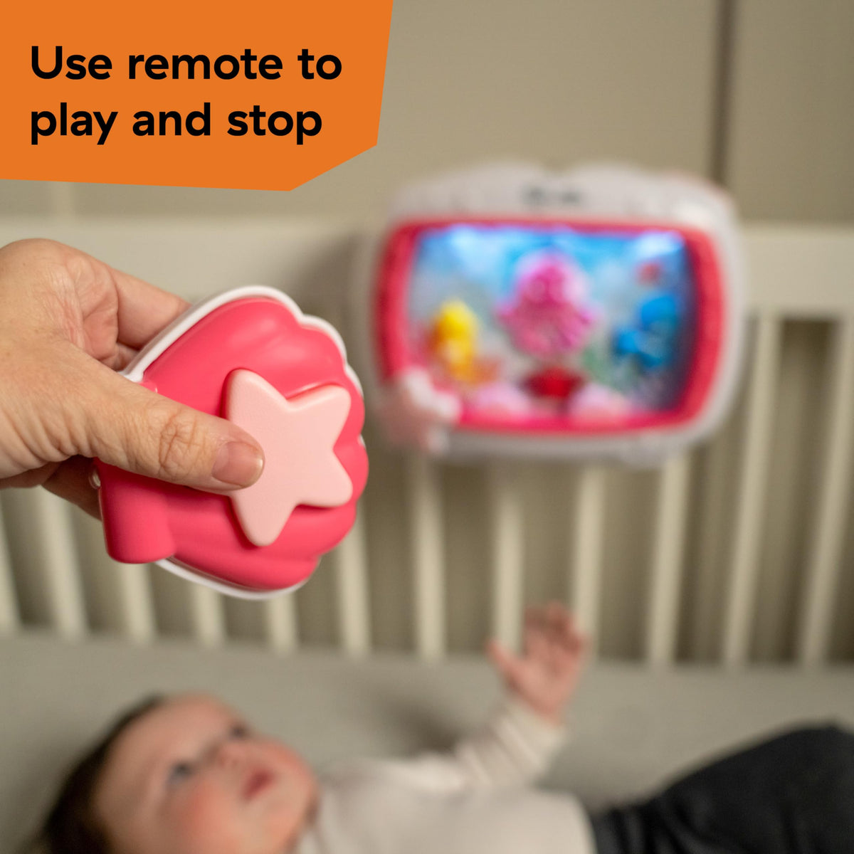 Baby Einstein Sea Dreams Soother, Crib Toy with Remote, Baby Sleep Aid, Calming Lights & Melodies, Newborn and Up