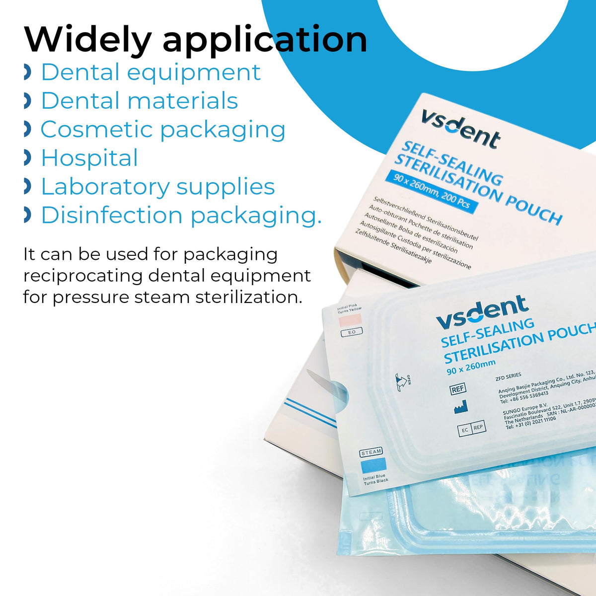 Self Sterilisation Pouches - 57x130mm (Pack Of 200)