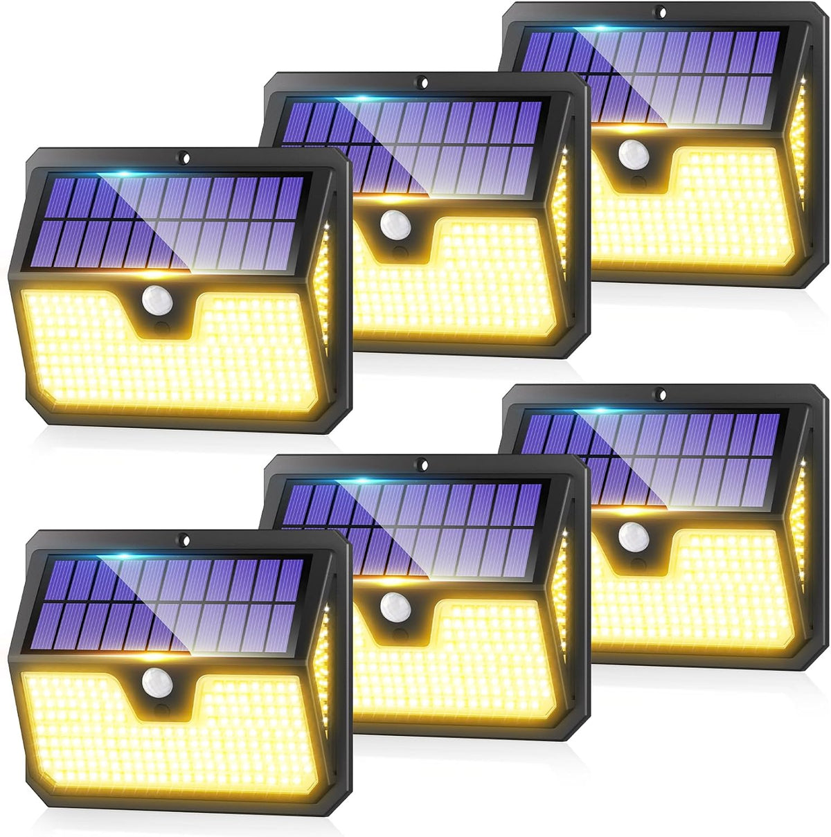 Outdoor Garden Solar Security Lights - 6 Pack Solar Motion Sensor Light