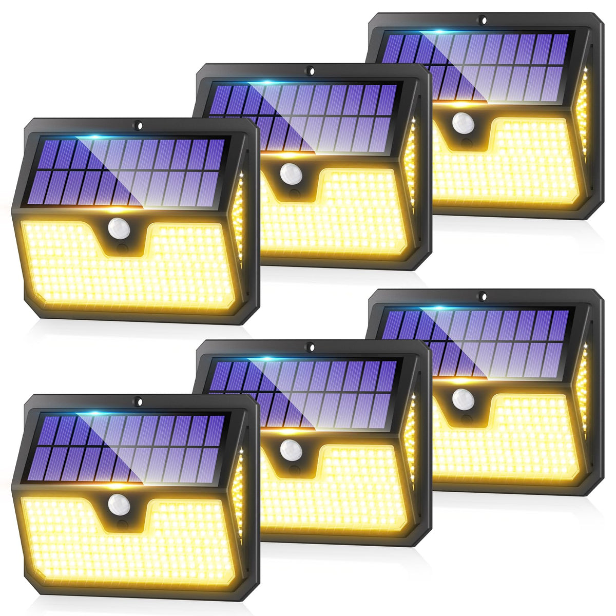 Outdoor Garden Solar Security Lights - 6 Pack Solar Motion Sensor Light
