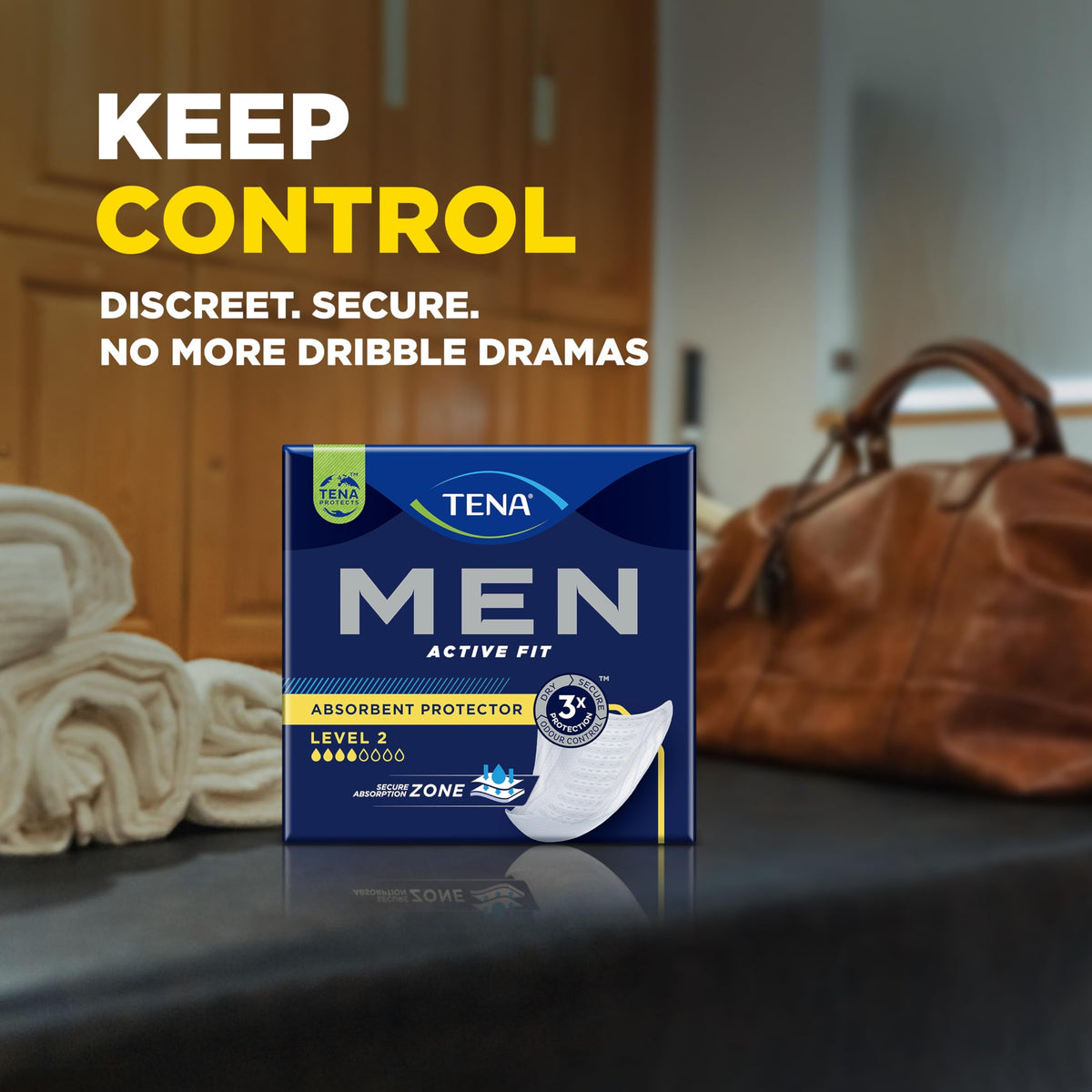 TENA Men Protective Underwear, Large, Level 4 for Heavy Bladder Weakness x 40
