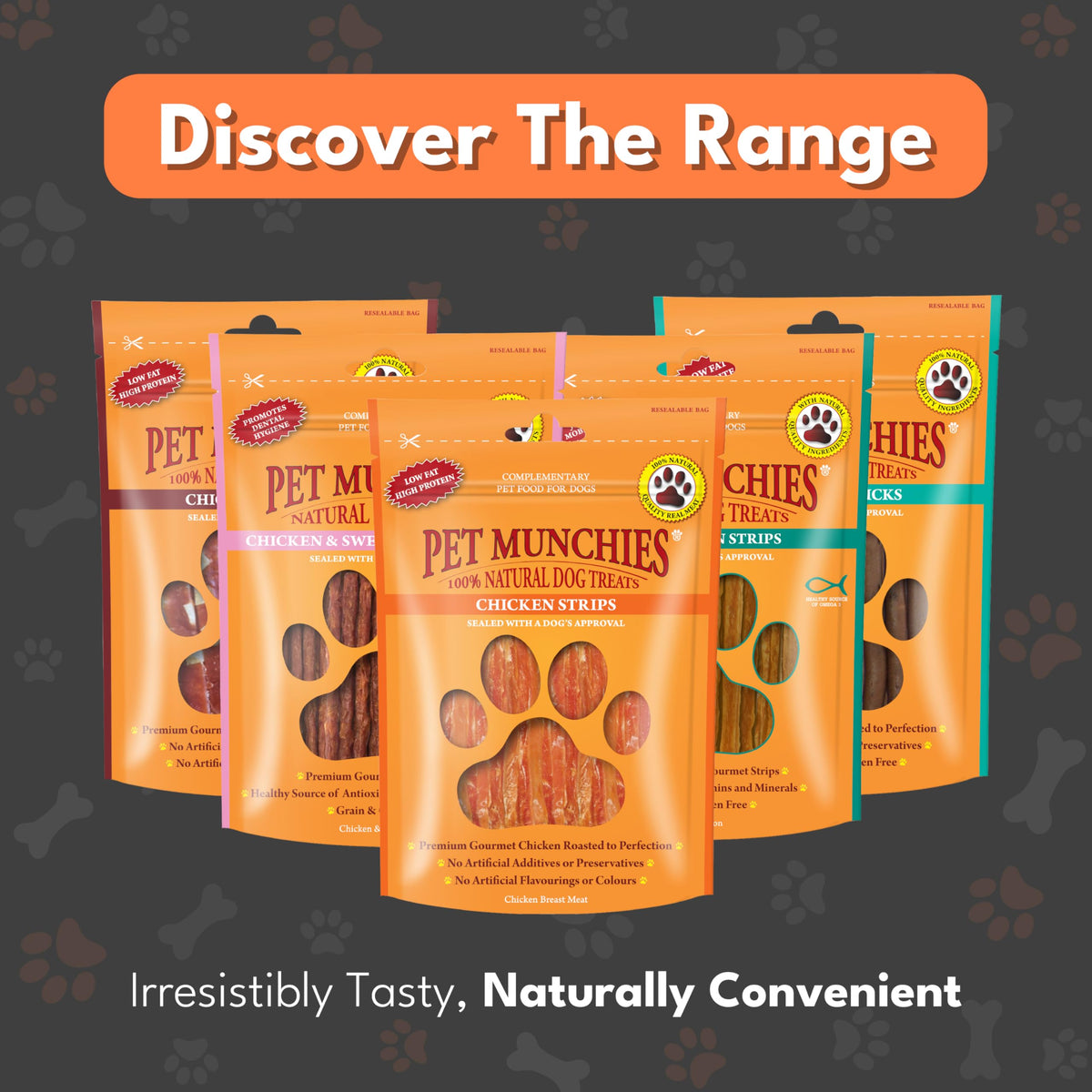 Pet Munchies Venison Strips Dog Treats, Premium Wheat Free Dog Chews with Natural Real Meat, Low in Fat and High in Protein 75g (Pack of 8)