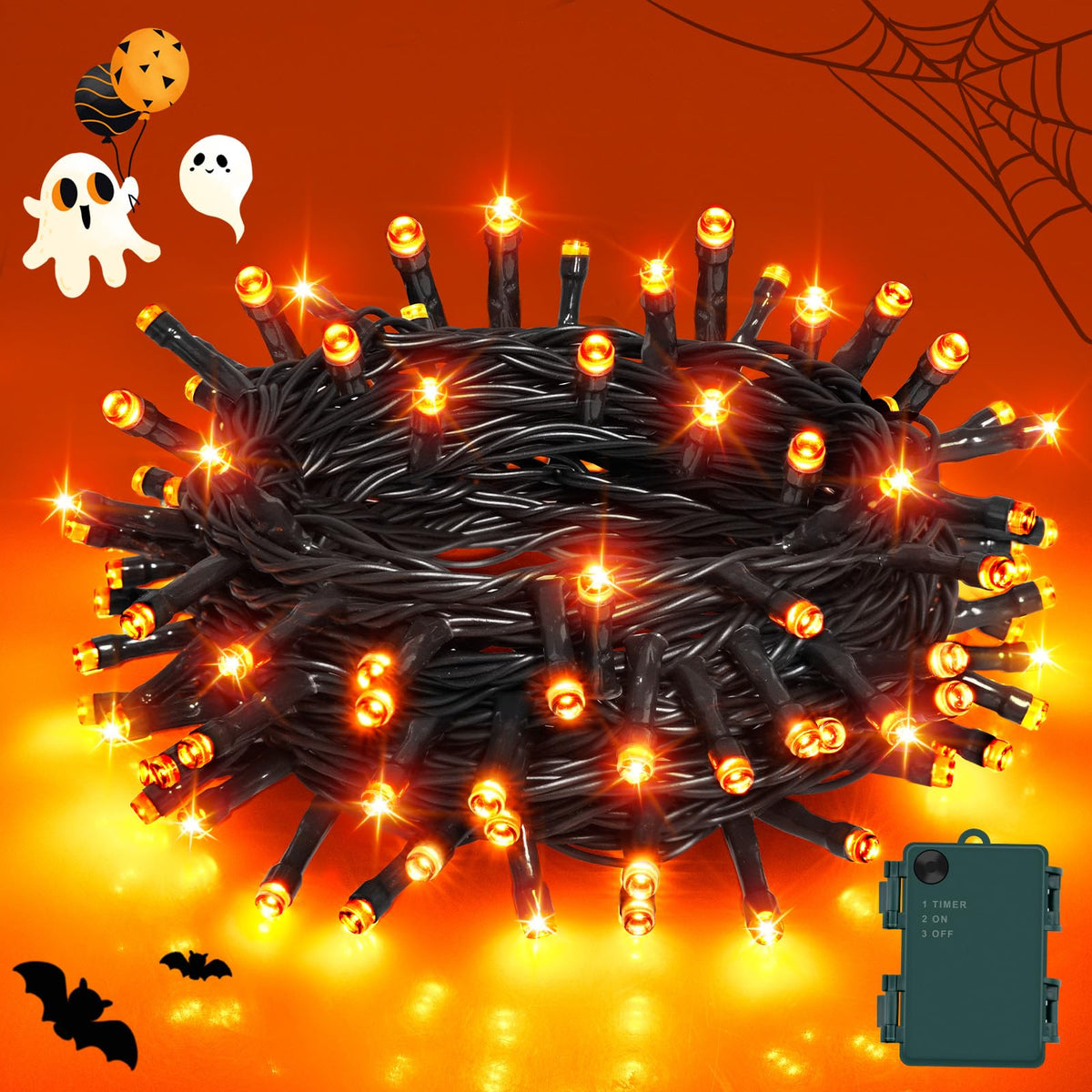 Gcstnn Battery Fairy Lights, 3M/9.8Ft 30LED Battery Powered Fairy Lights Indoor Outdoor with 6h Timer Waterproof String Lights On Green Cable,for Bedroom Christmas Tree Decorations,Garden-Cool White