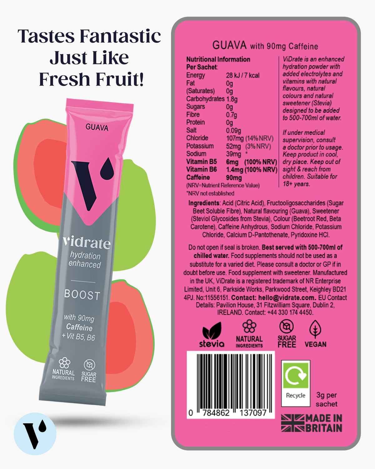 Vidrate Electrolytes Powder, Mixed Berry Variety Pack, 30 Sachets