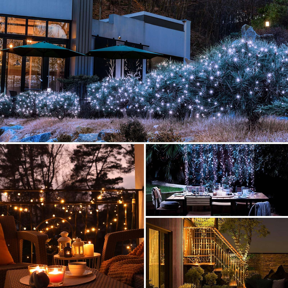 btfarm 2 Pack Solar String Lights Outdoor Garden, 15M/50FT 150 LED
