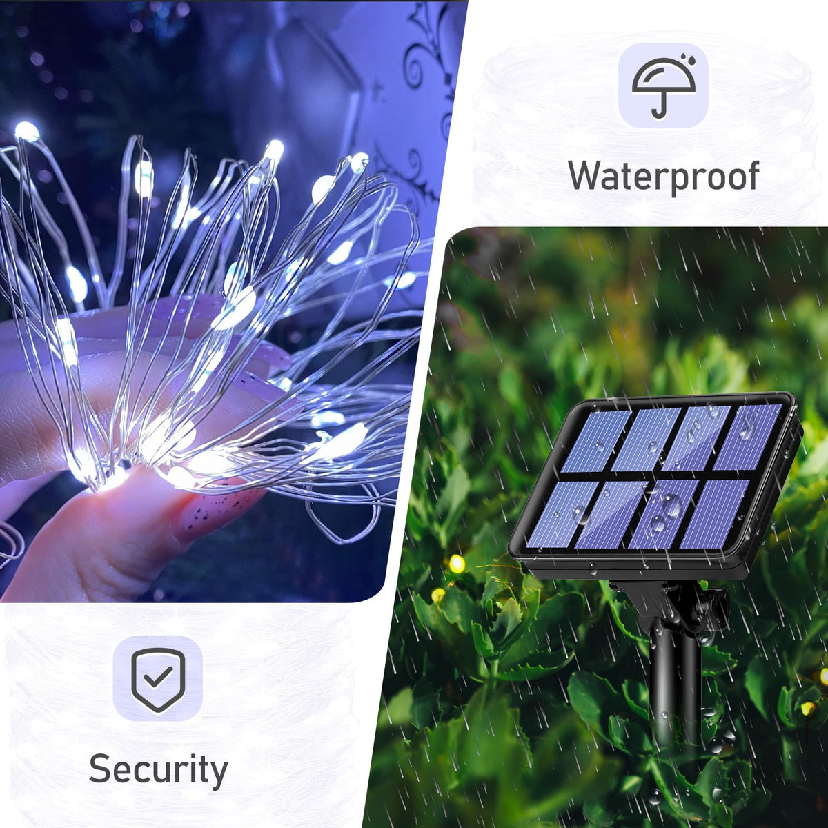 litogo 120 LED Solar String Lights Outdoor, 12M/40Ft 8 Modes Solars Garden Lights Waterproof Copper Wire Decorative Solar Fairy Lights for Patio, Gate, Yard, Trees, BBQ, Wedding, Party