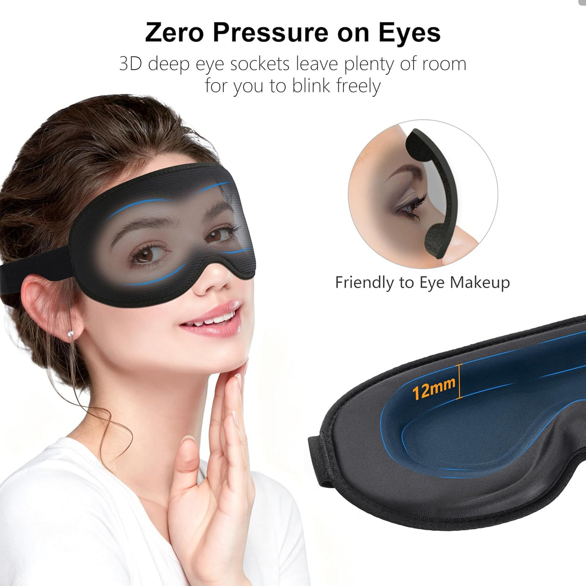 Gritin 100% Blackout Sleep Mask for Women & Men-Zero Eye Pressure Eye Mask