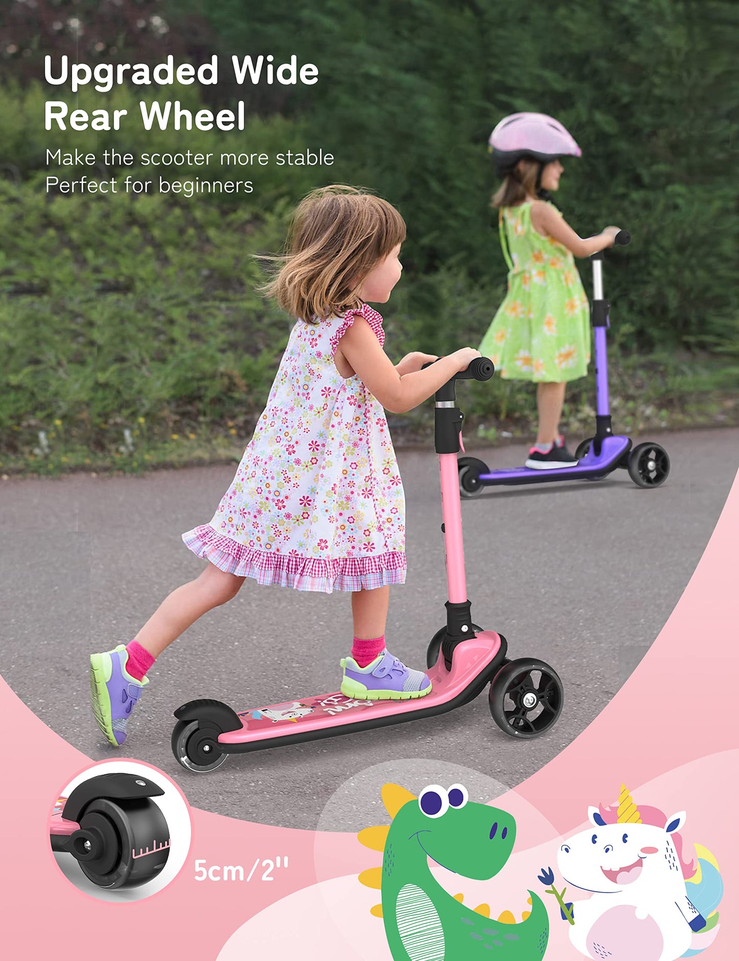 besrey 3-Wheel Toddler Scooter with Lean-to-Steer — Foldable, Anti-Slip Deck | Max 50 kg