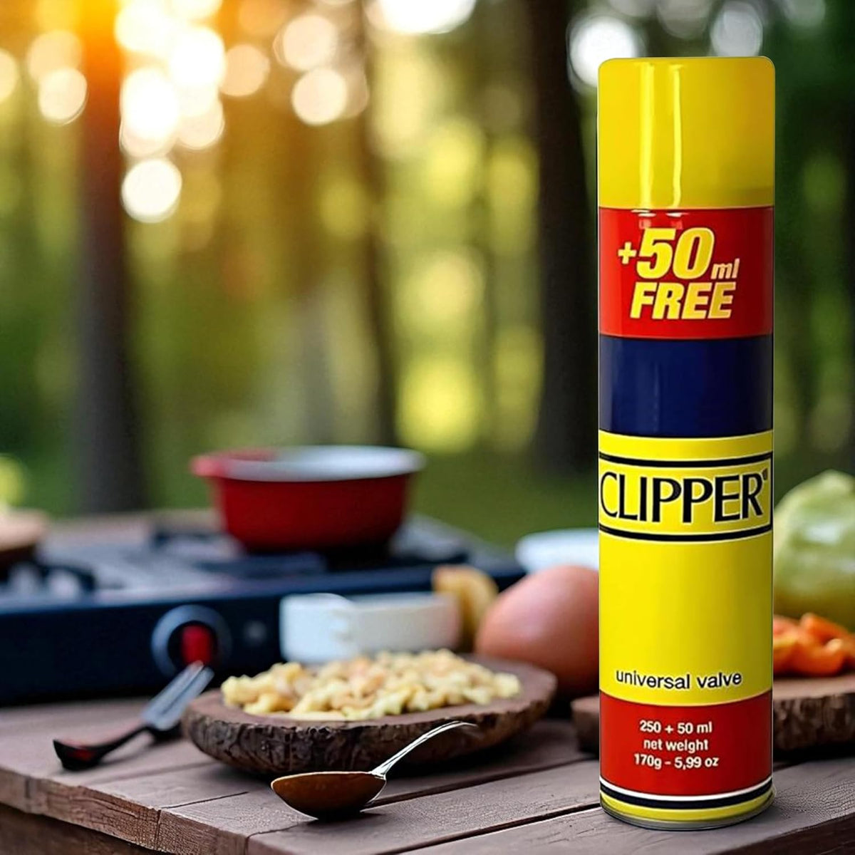 Luxtrous Genuine Clipper Gas, Suitable for Universal Canisters, Lighters, Torches and Camping Stoves, 300ml (Pack of 6)